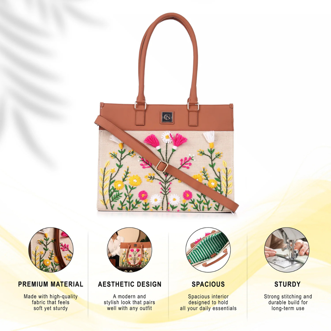 Urban Tote Bag-Gold Finish with Urban Sling -Classic Combo