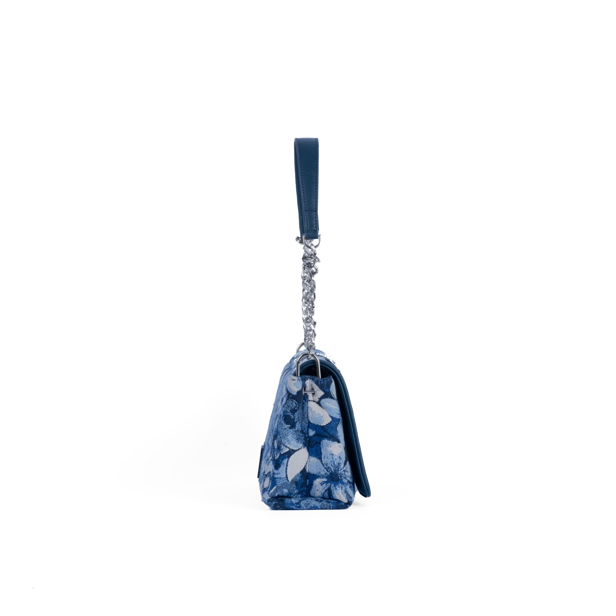 Exquisite Handcrafted Jacquard & Leather Party Wear Bag