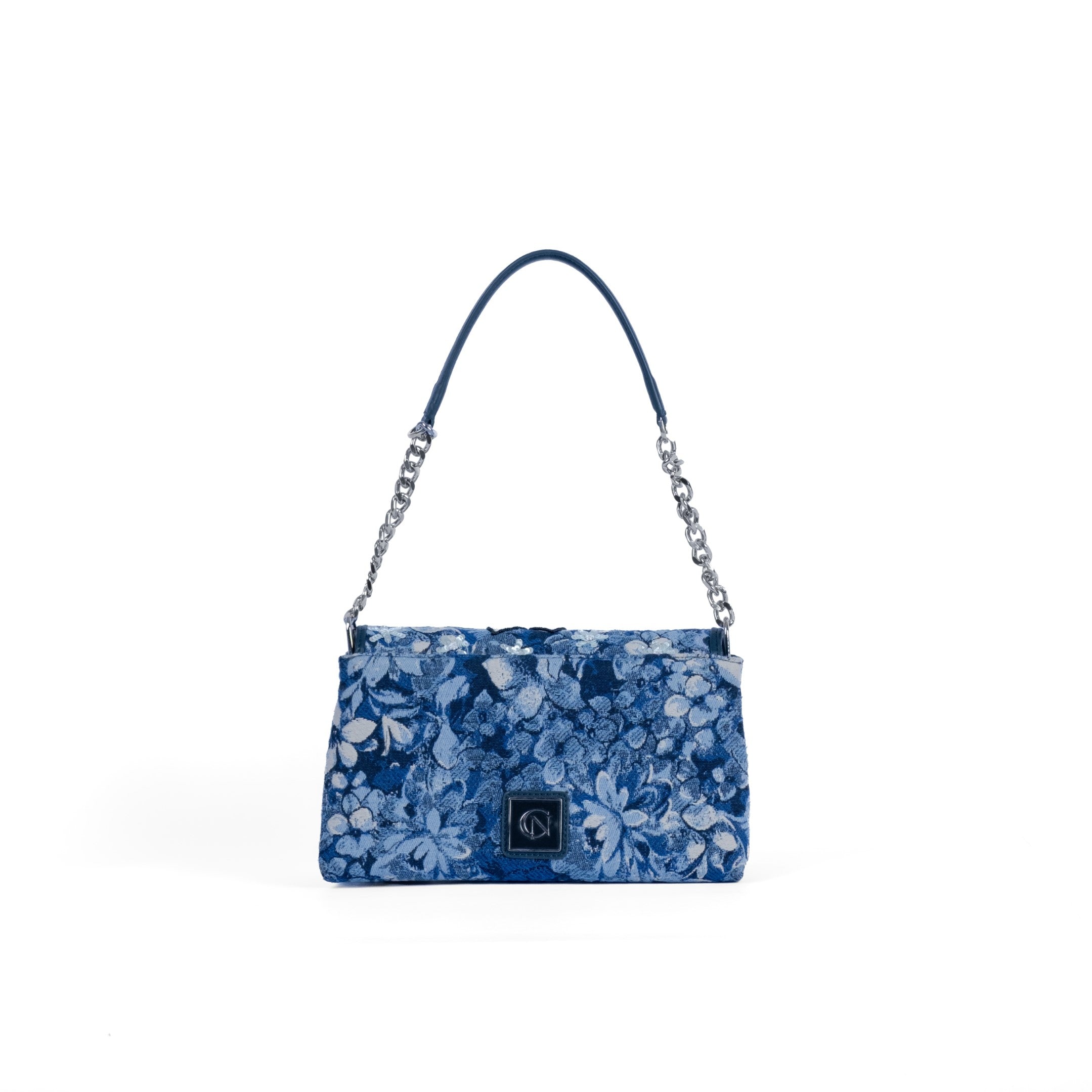 Exquisite Handcrafted Jacquard & Leather Party Wear Bag