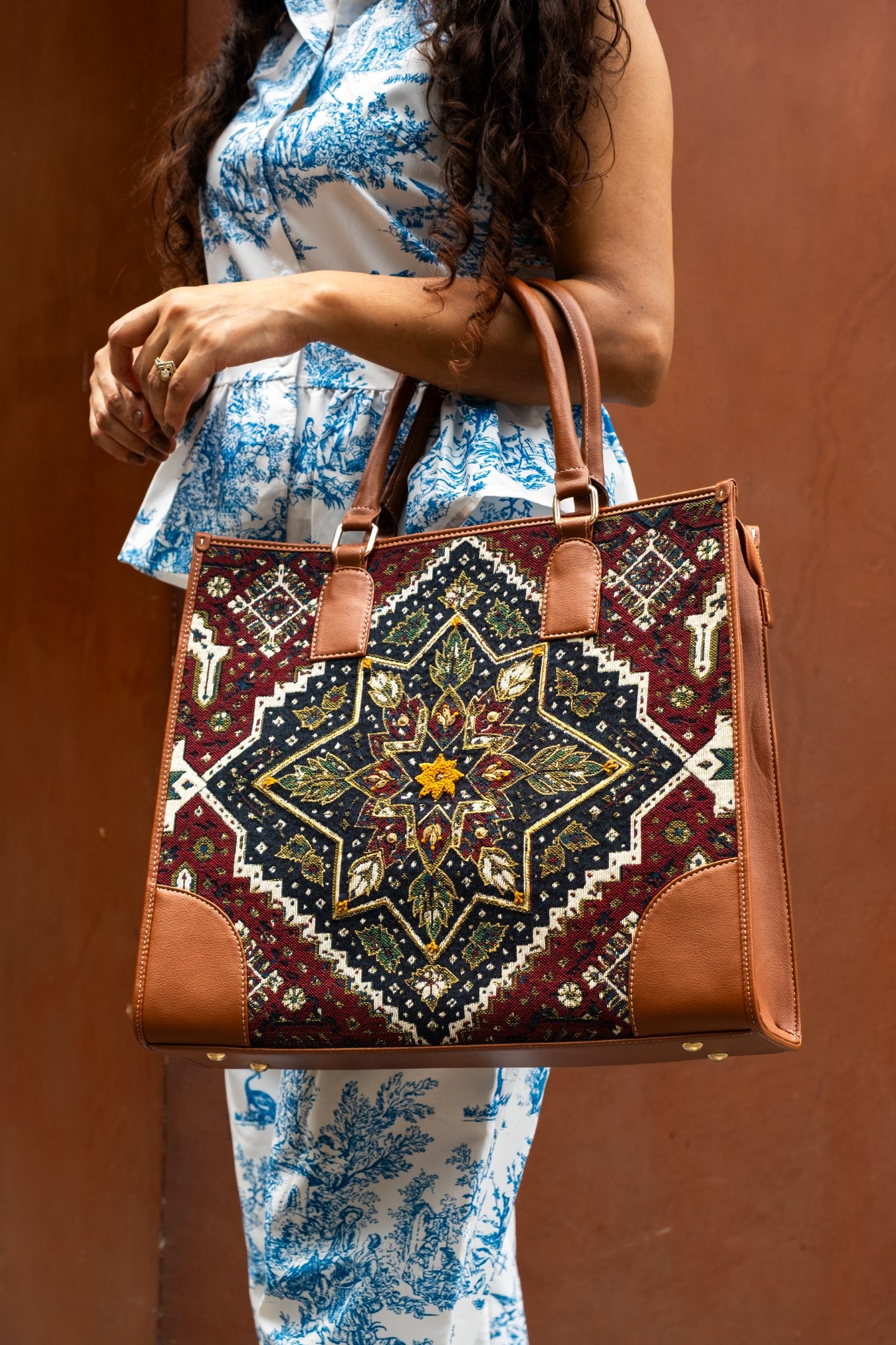 Hand-Embroidered Ladies Fancy Tote Bag