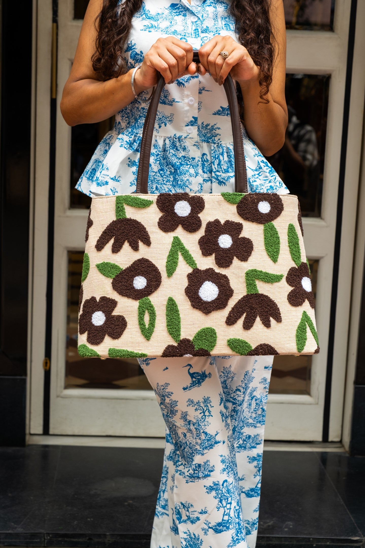 Juco Tufted Embroidery Handbag